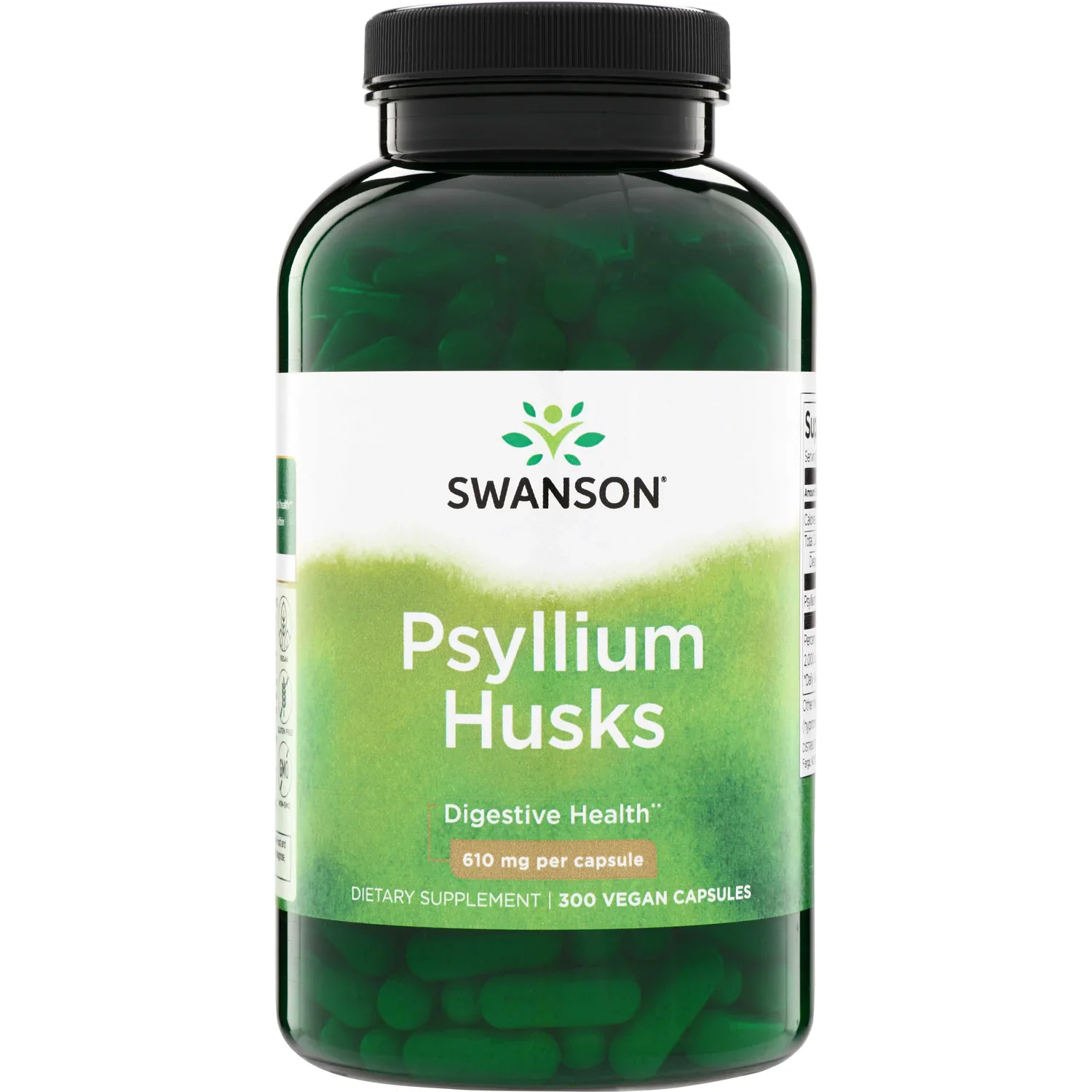 Swanson Vitamins Psyllium Husks 610mg Vegan Capsules