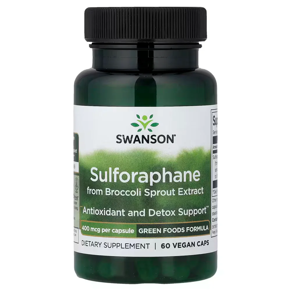 Swanson Vitamins Sulforaphane from Broccoli Sprout Extract 400mcg 60 Vegan Capsules